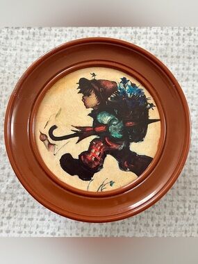 Vintage Reuge Hummel Music Box Brahms Lullaby Swiss Pull String, Wall Hanging